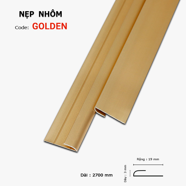 Nẹp Nhôm PC-1 Gold-3mm