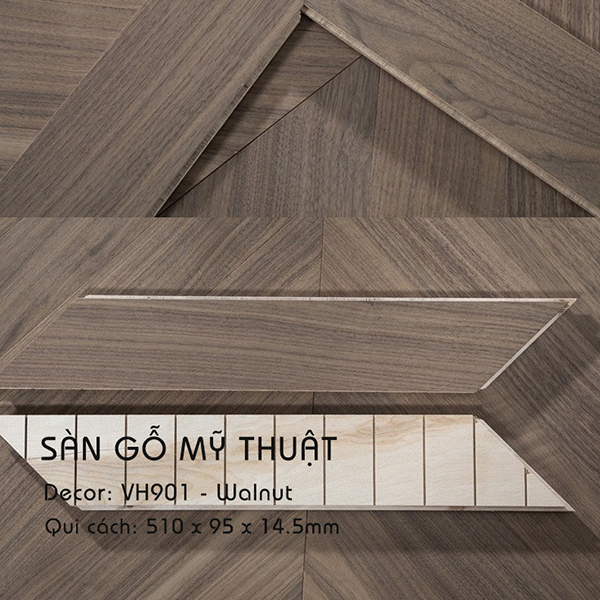 Sàn Gỗ Mỹ Thuật Black Walnut - VH901