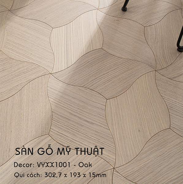 Sàn Gỗ Mỹ Thuật Sồi - VYXX1001 Kiểu Chiếc Lá