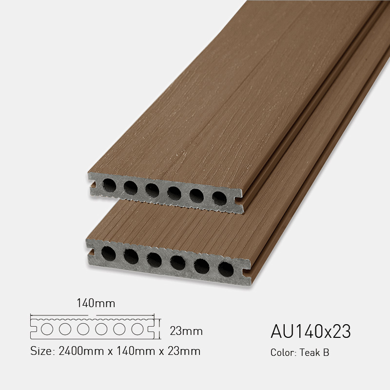 Sàn Gỗ Nhựa Ngoài Trời AWood AU140x23 Teak B
