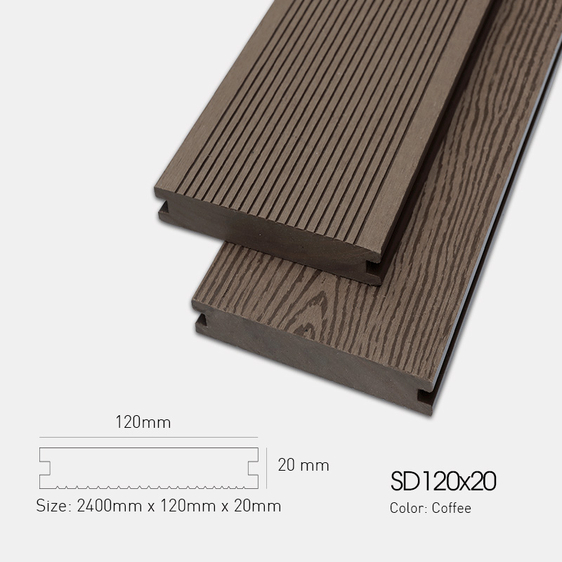 Sàn Gỗ Nhựa Ngoài Trời AWood SD120x20 Coffee