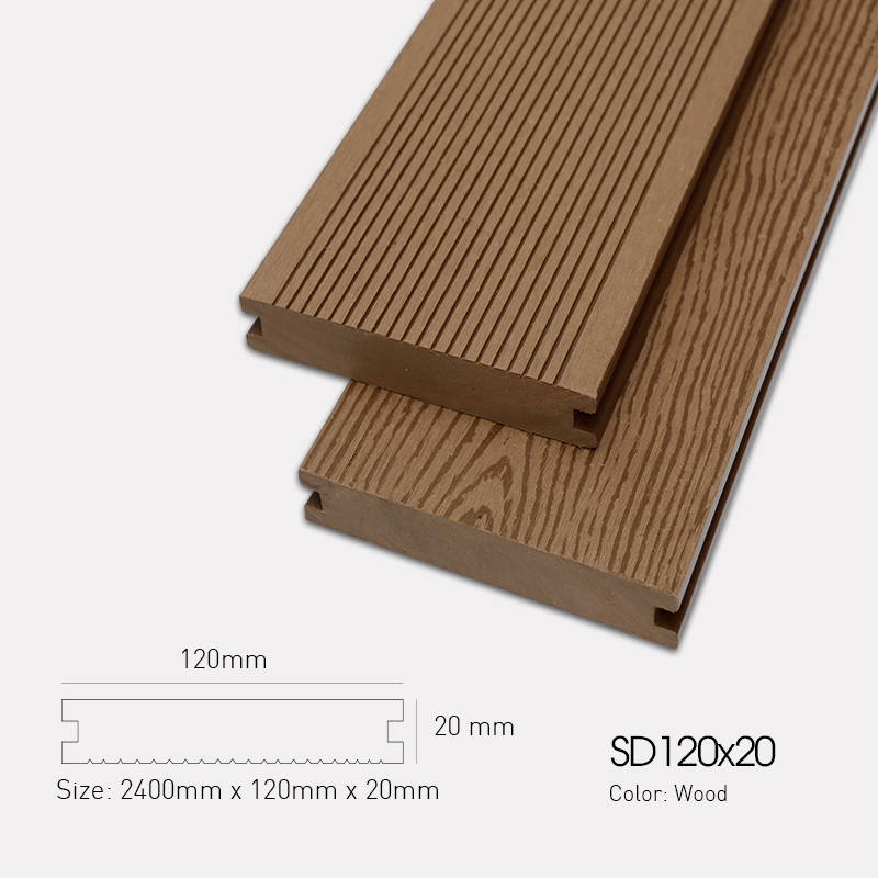 Sàn Gỗ Nhựa Ngoài Trời AWood SD120x20 Wood