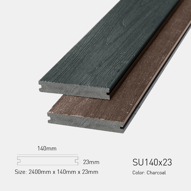 Sàn Gỗ Nhựa Ngoài Trời AWood SU140x23 Charcoal