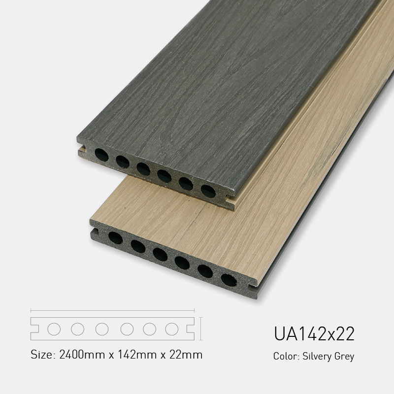 Sàn Gỗ Nhựa Ngoài Trời UltraWood UA142x22 Silvery Grey
