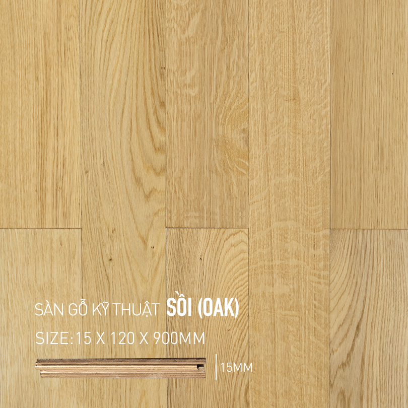 Sàn Gỗ Sồi Engineered 120x900mm