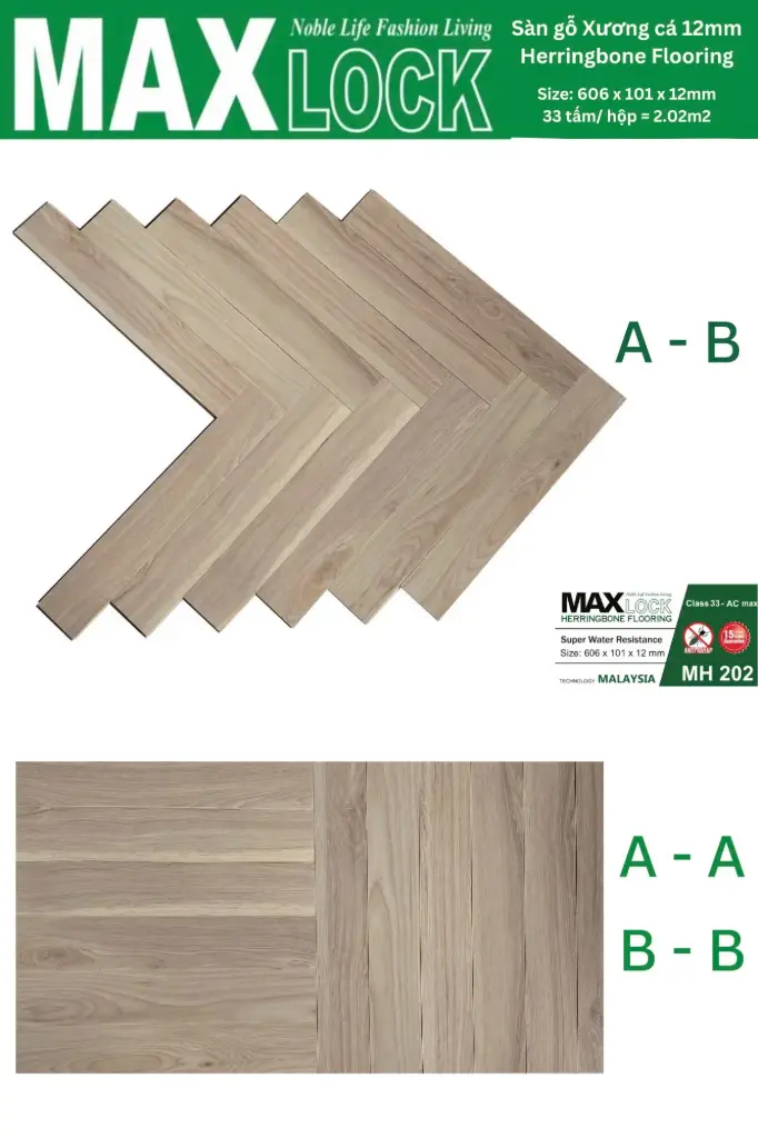 Sàn Gỗ MaxLock Xương Cá MH 202