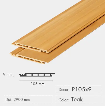 Tấm Ốp 3K WPC Decor P105x9 Teak