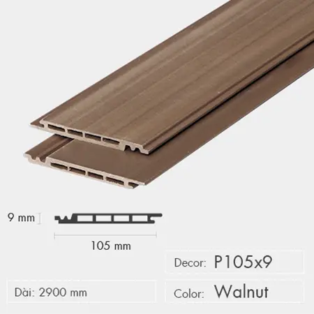 Tấm Ốp 3K WPC Decor P105x9 Walnut