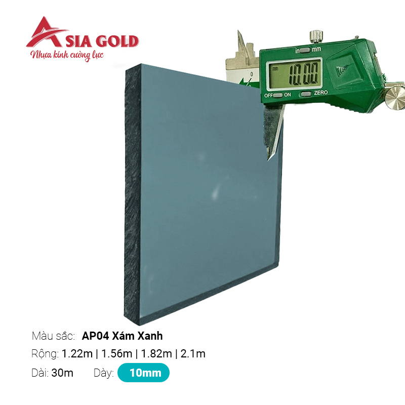 Nhựa Kính Cường Lực Asia Gold AP04 Xám Xanh 10mm