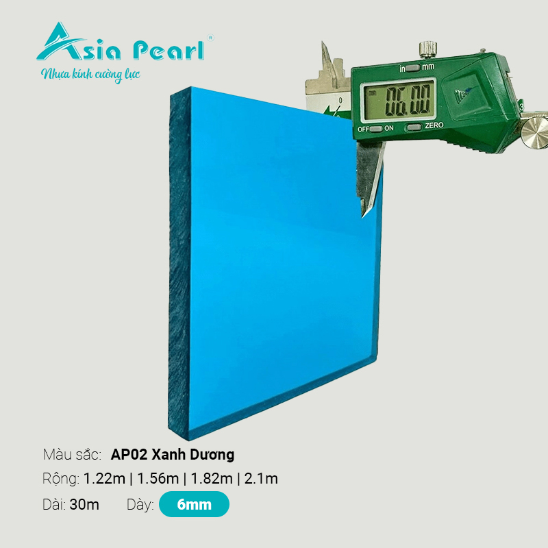 Nhựa Kính Cường Lực Asia Pearl AP02 Xanh Dương 6mm