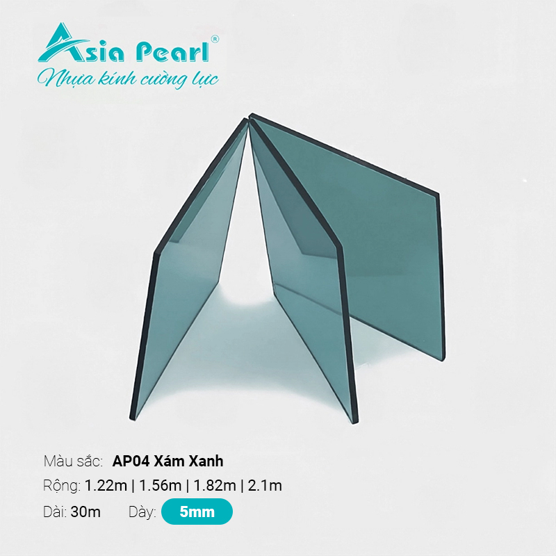 Nhựa Kính Cường Lực Asia Pearl AP04 Xám Xanh 5mm