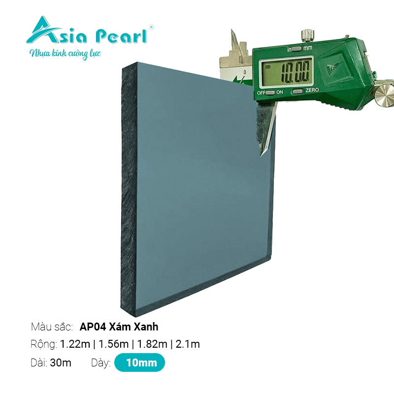 Nhựa Kính Cường Lực Asia Pearl AP04 Xám Xanh 10mm