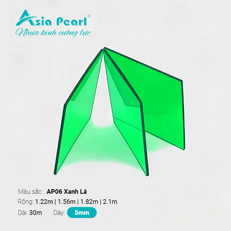 Nhựa Kính Cường Lực Asia Pearl AP06 Xanh Lá 5mm