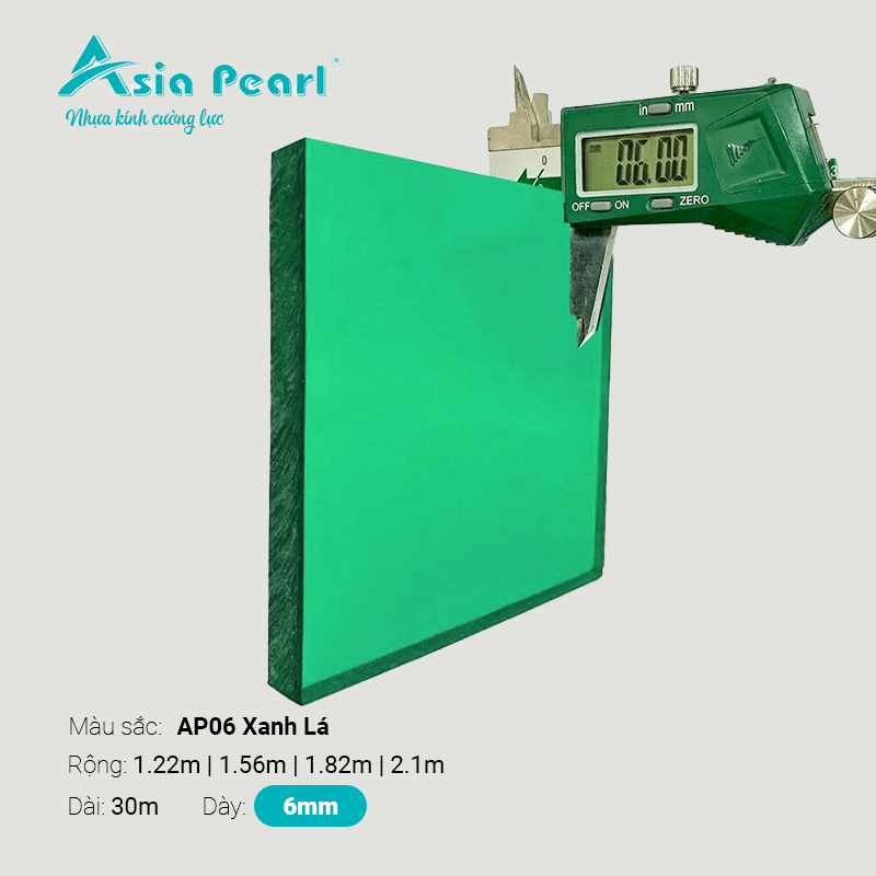 Nhựa Kính Cường Lực Asia Pearl AP06 Xanh Lá 6mm