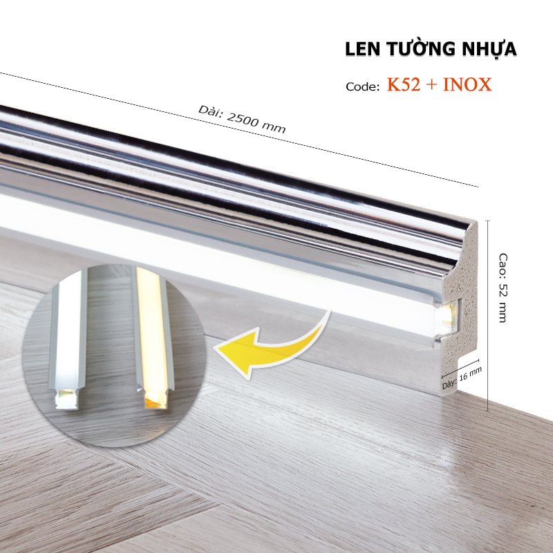 Len Tường Led K52+INOX