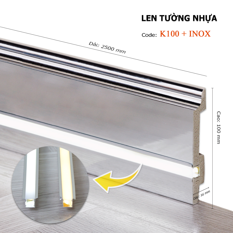Len Tường Led K100+INOX