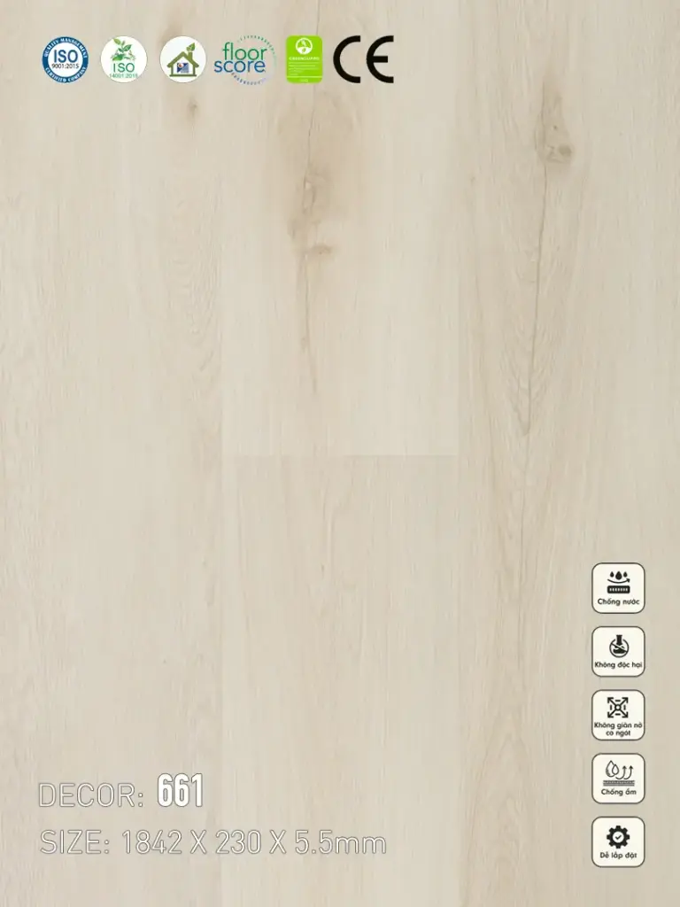Sàn Nhựa Vinapoly SPC 5,5mm 661