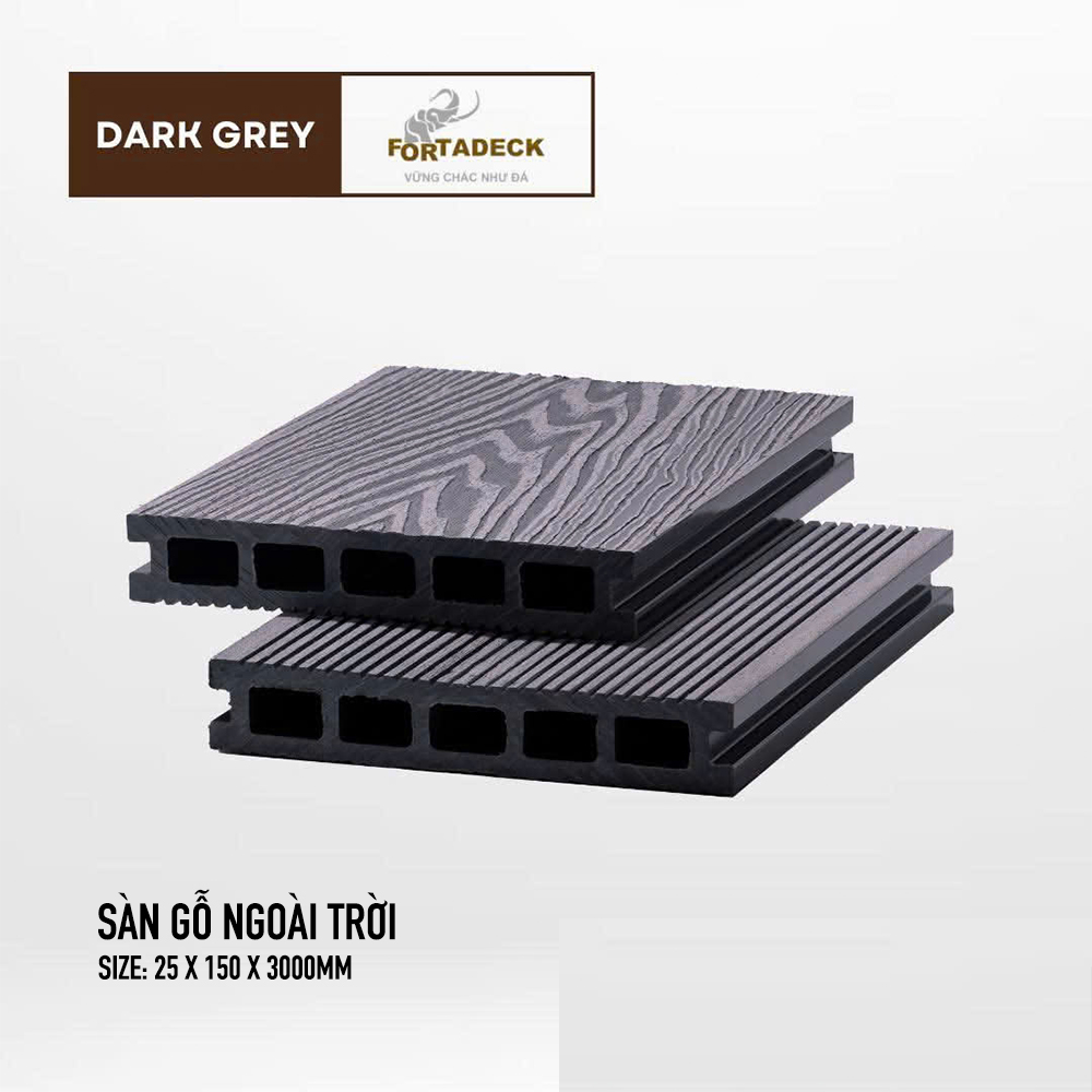 Sàn Nhựa Khoáng Fortadeck Dark Grey