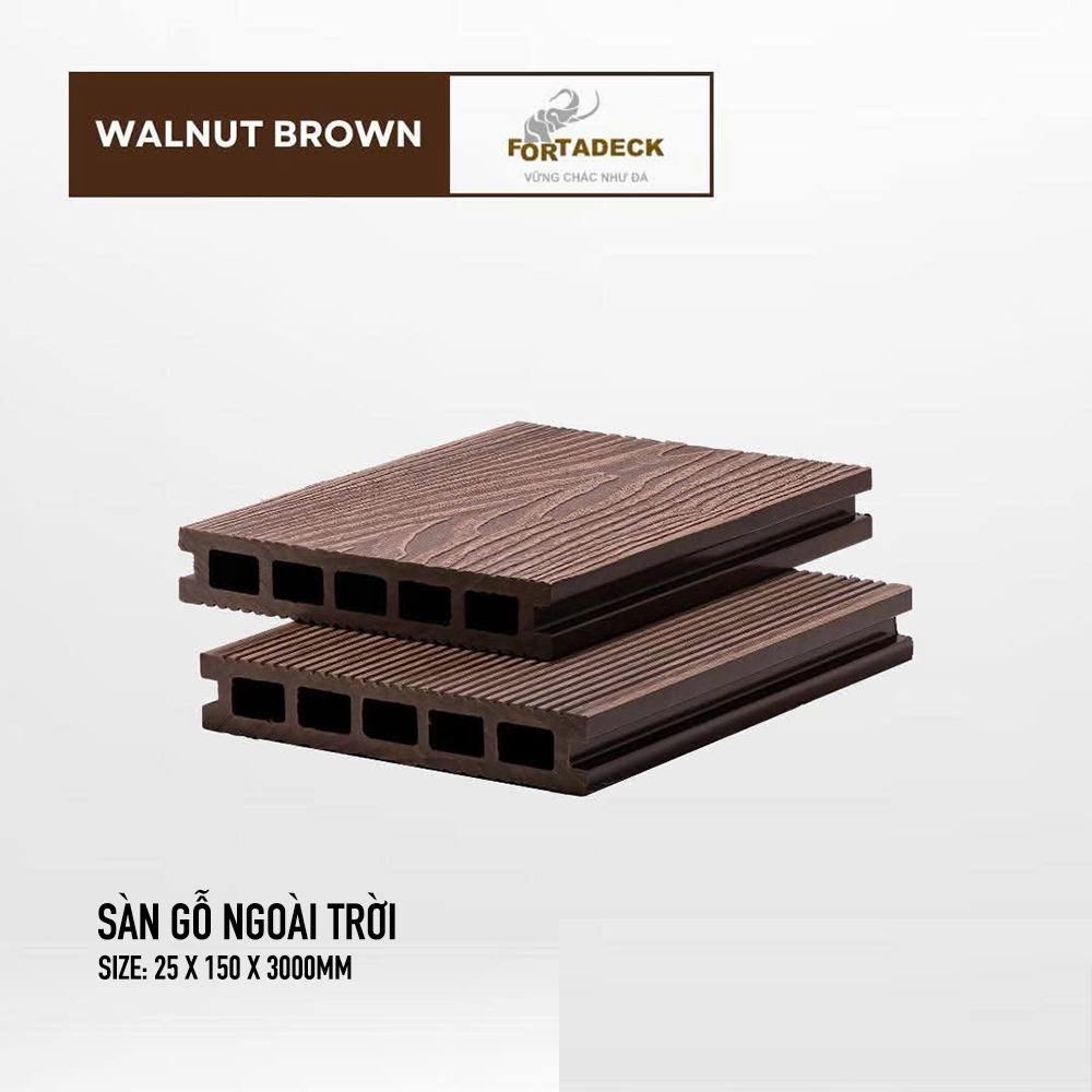 Sàn Nhựa Khoáng Fortadeck Walnut Brown