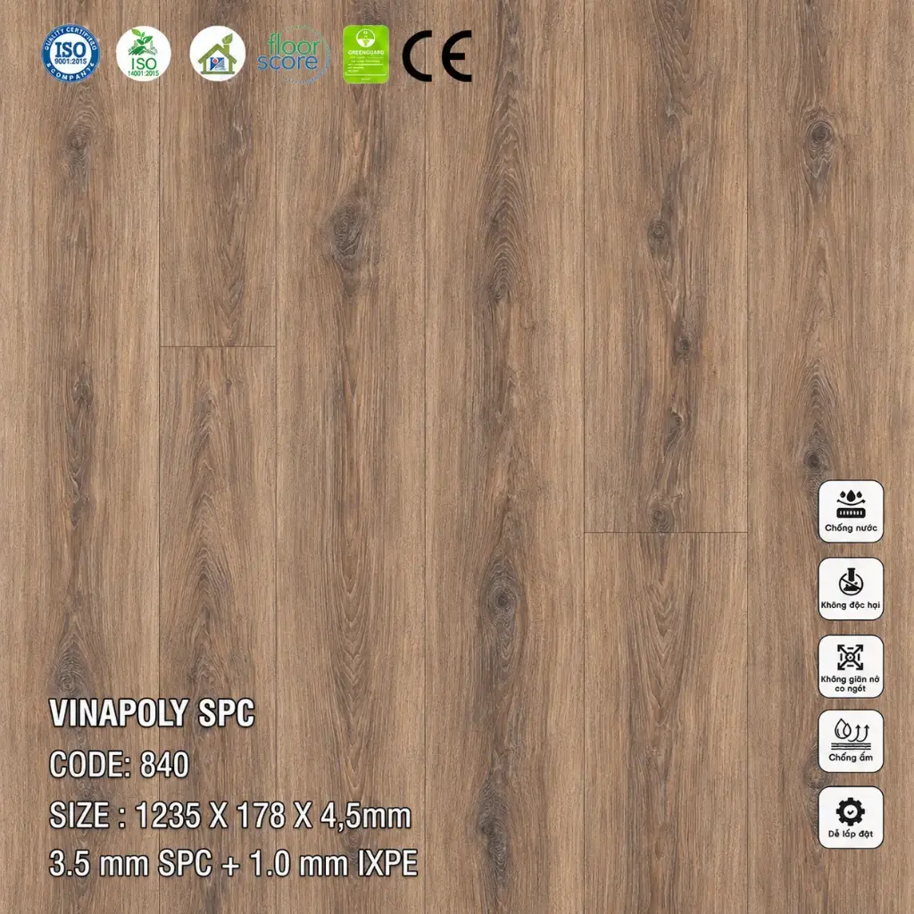 Sàn Nhựa VinapoLy 4,5mm 840