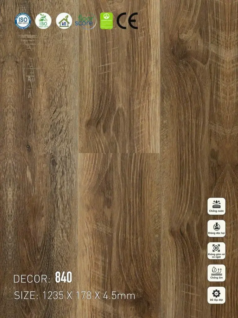 Sàn Nhựa Vina SPC 4,5mm 840