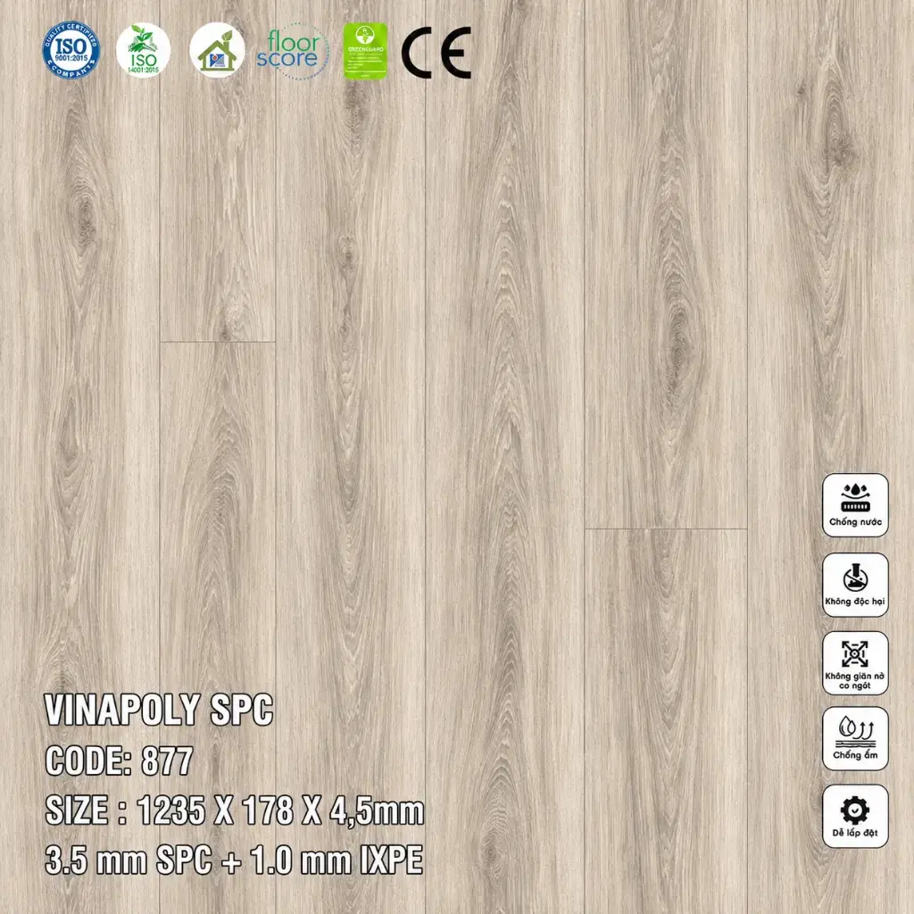 Sàn Nhựa VinapoLy 4,5mm 877
