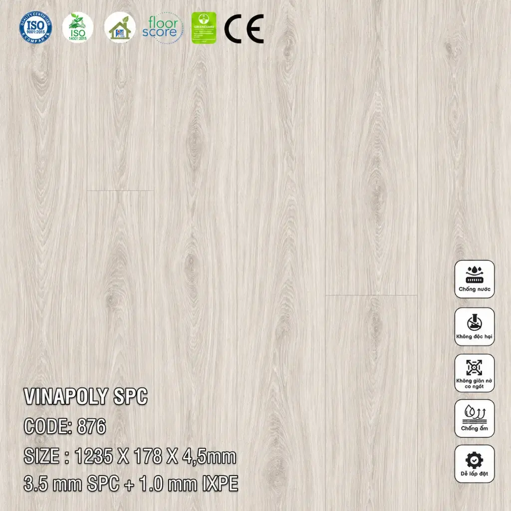 Sàn Nhựa VinapoLy 4,5mm 876