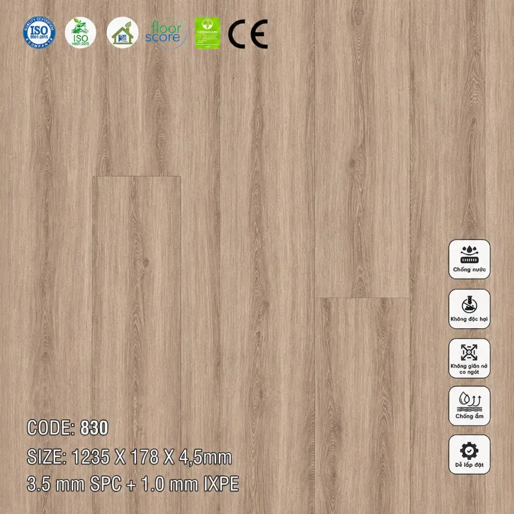 Sàn Nhựa VinapoLy 4,5mm 830