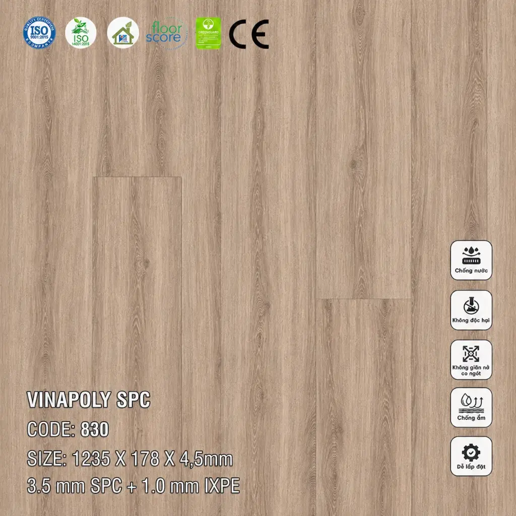 Sàn Nhựa VinapoLy 4,5mm 830