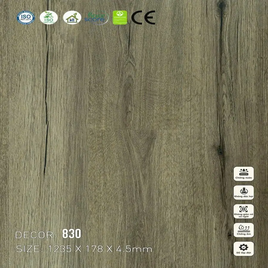 Sàn Nhựa Vina SPC 4,5mm 830