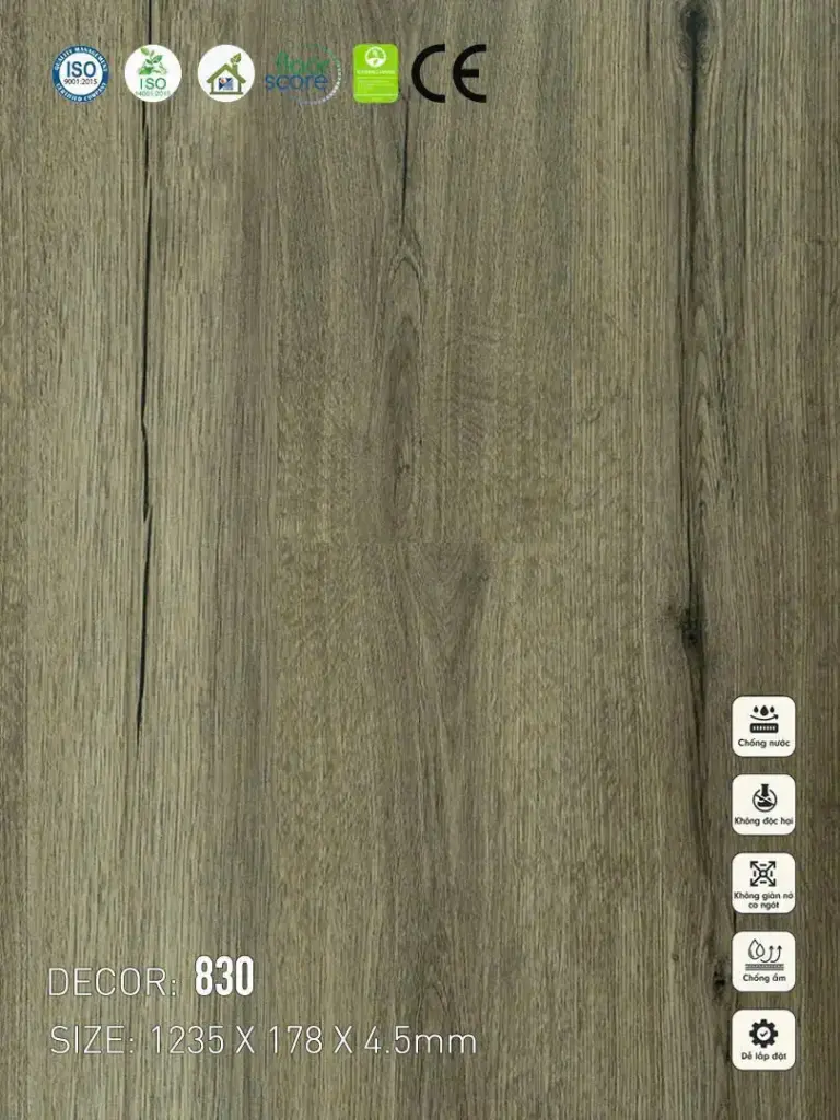 Sàn Nhựa Vina SPC 4,5mm 830