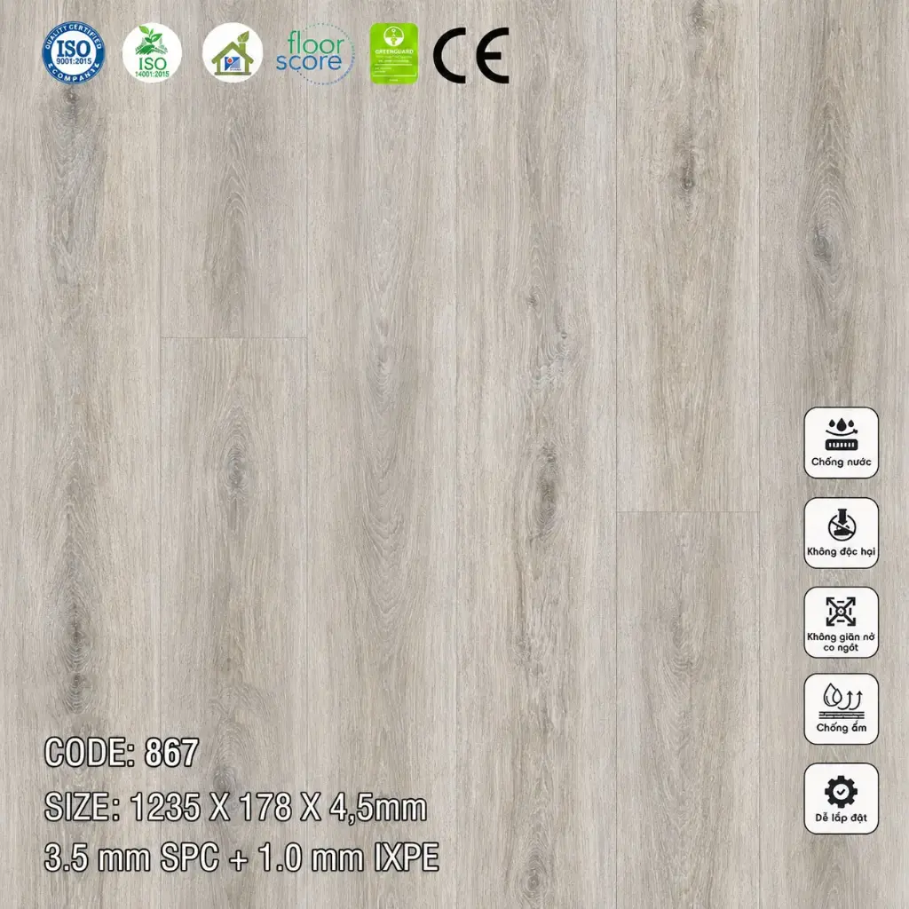 Sàn Nhựa VinapoLy 4,5mm 867