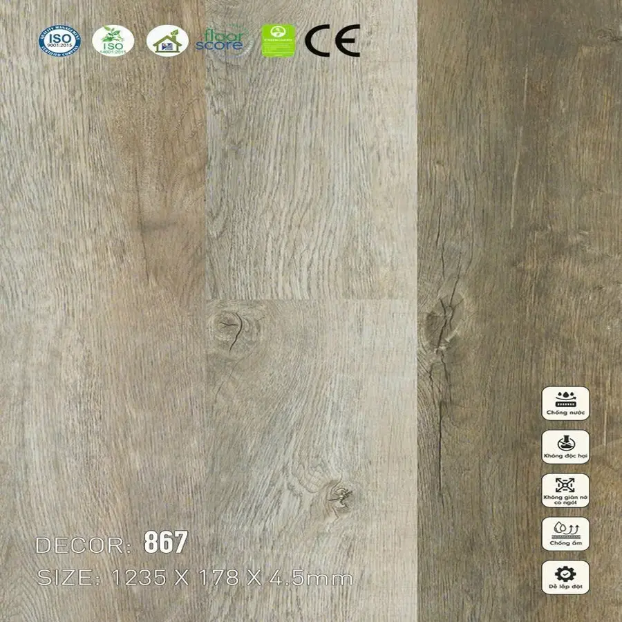 Sàn Nhựa Vina SPC 4,5mm 867