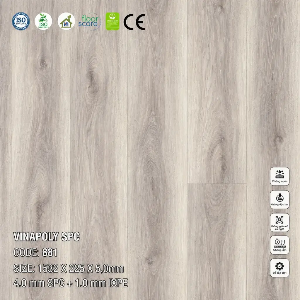 Sàn Nhựa VinapoLy 5,0mm 881