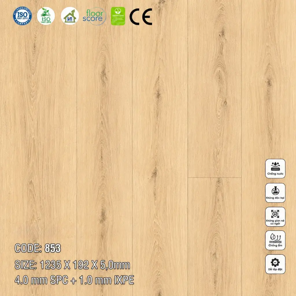 Sàn Nhựa VinapoLy 5,0mm 853