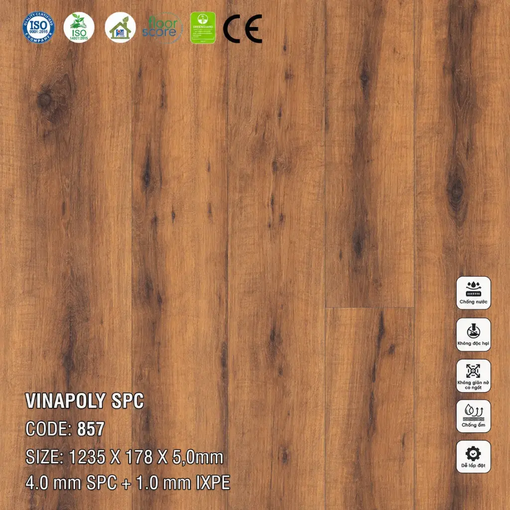 Sàn Nhựa VinapoLy 5,0mm 857