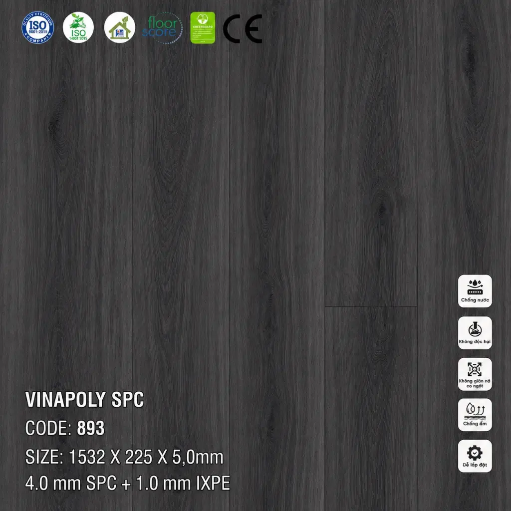 Sàn Nhựa VinapoLy 5,0mm 893