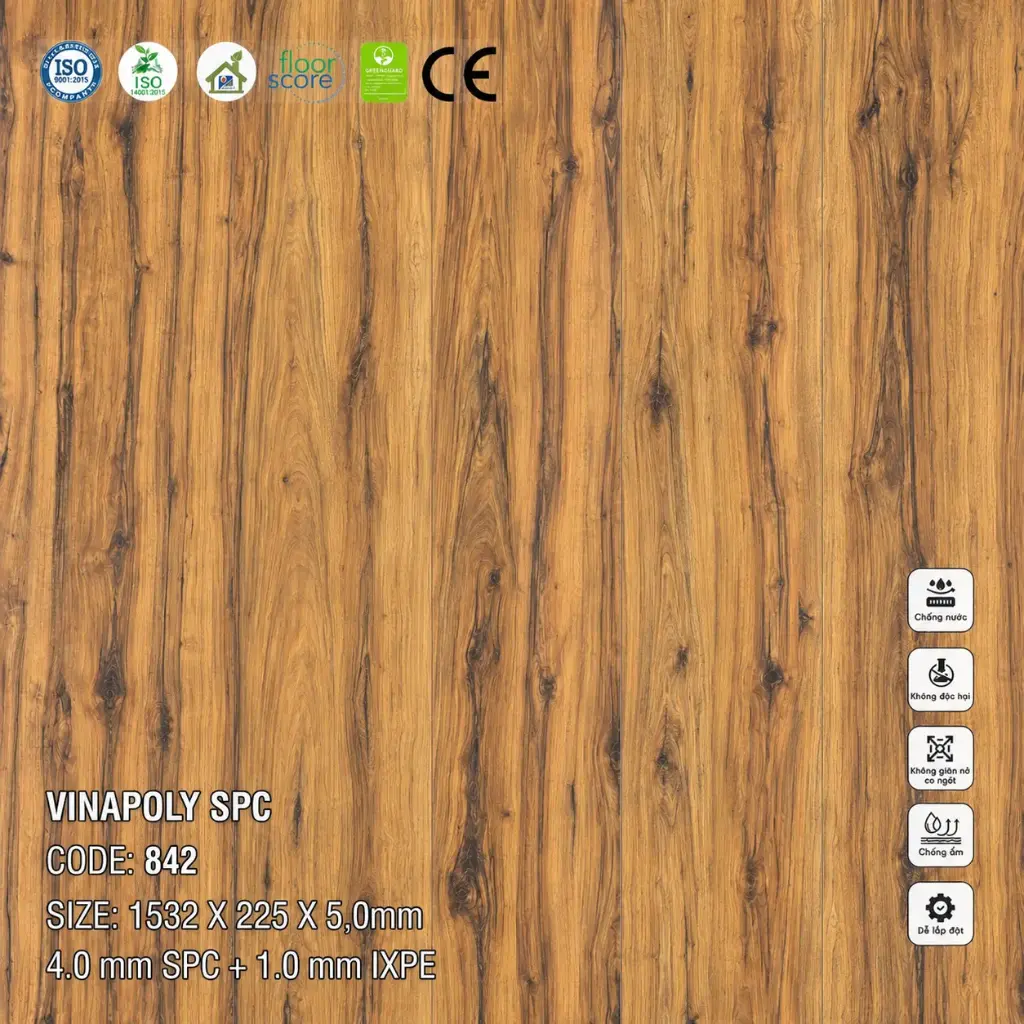 Sàn Nhựa VinapoLy 5,0mm 842