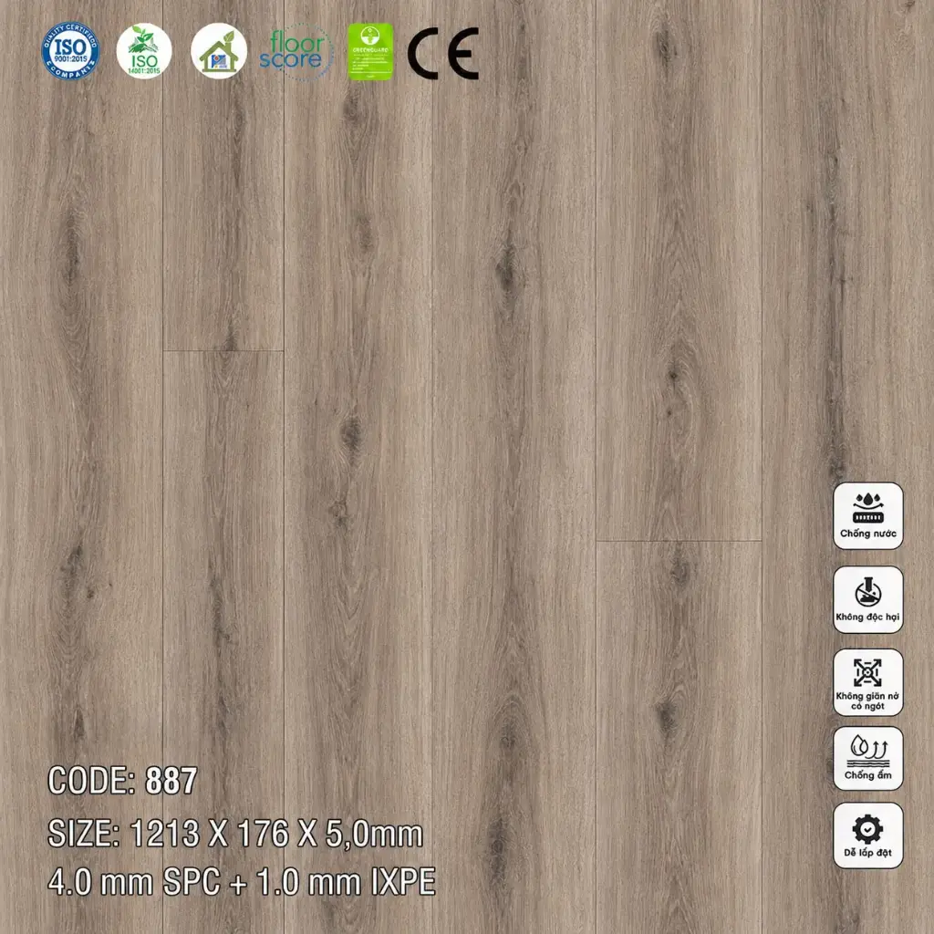 Sàn Nhựa VinapoLy 5,0mm 887
