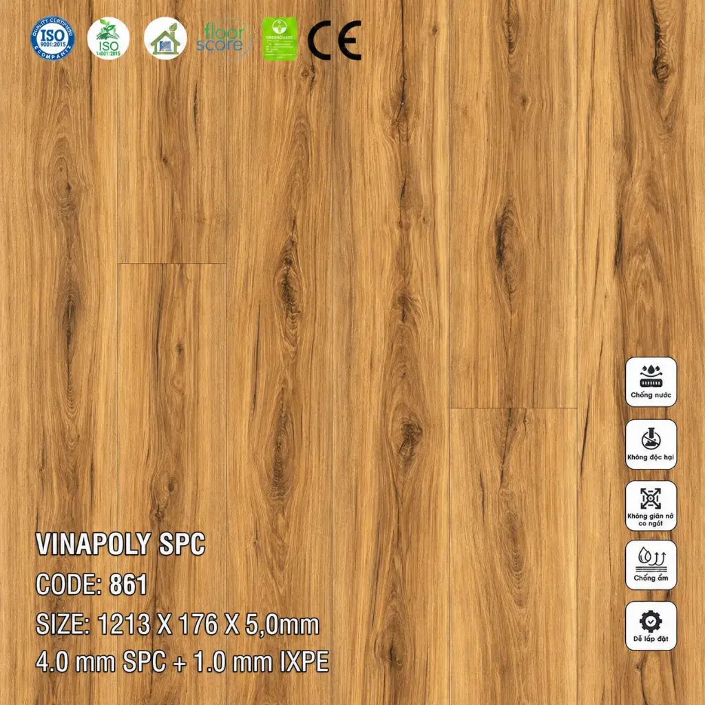 Sàn Nhựa VinapoLy 5,0mm 861