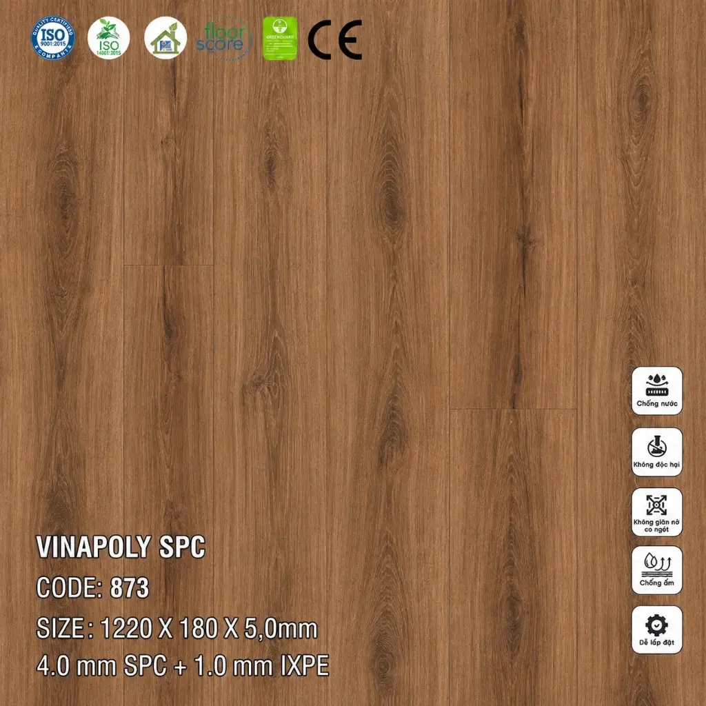 Sàn Nhựa VinapoLy 5,0mm 873