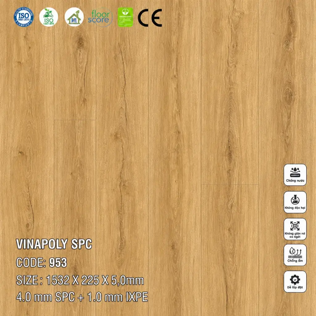 Sàn Nhựa VinapoLy 5,0mm 953