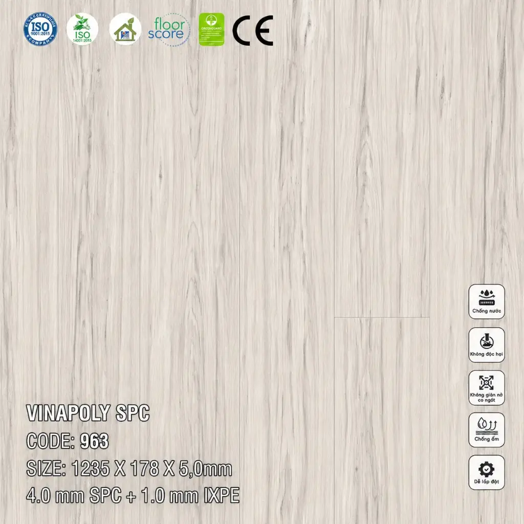 Sàn Nhựa VinapoLy 5,0mm 963