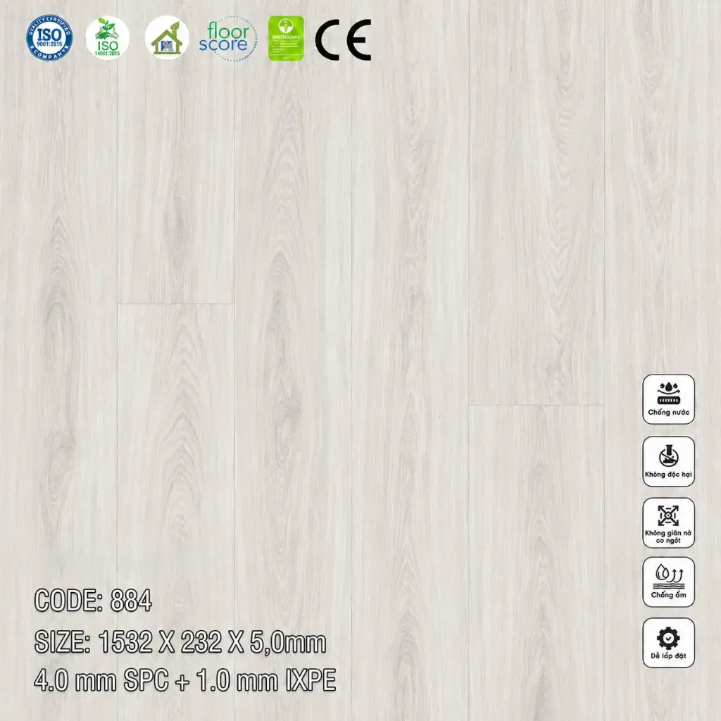 Sàn Nhựa VinapoLy 5,0mm 884