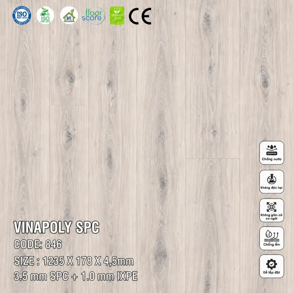 Sàn Nhựa VinapoLy 4,5mm 846