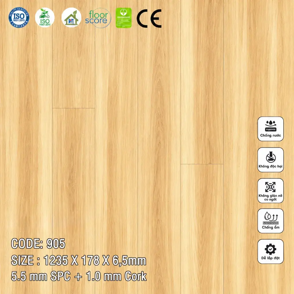 Sàn Nhựa VinapoLy 6,5mm 905 