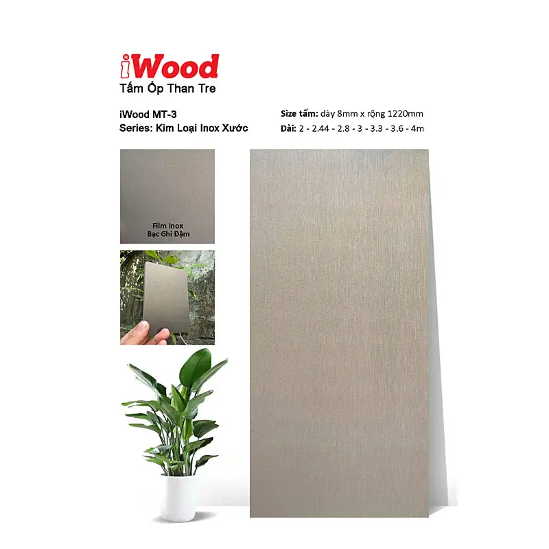 Tấm Than Tre Film Inox Xước MT-3