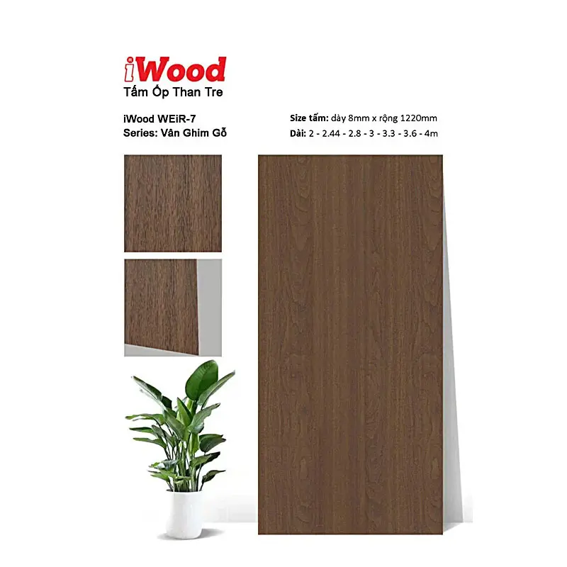 Tấm ốp than tre film vân ghim gỗ WEiR-7