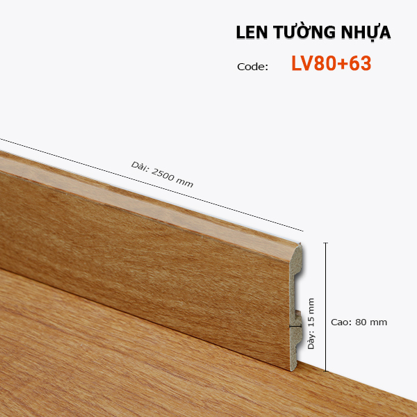 Len Tường nhựa LV80+63