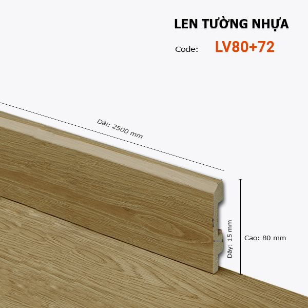 Len Tường nhựa LV80+72